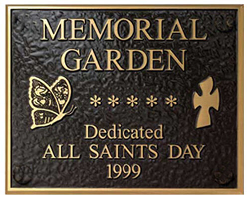 Memorial Plaques, cast Memorial Plaques, religious plaque, bronze religious plaque, bronze photo religious plaque